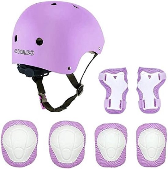 Set De Protección Para Niños 7 En 1 - Casco, Rodilleras, Coderas, Guantes - Para Patinar, Bici, Scooter