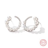 Soraro Bubble Zirkonia Earrings | Zilverkleurig | 18K Goldplated | Parel | Zirkonia | Dames Oorbellen | Elegante Oorbellen | Cadeau Voor Haar | Verjaardag Cadeau