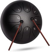 Steel Tongue Drum - Handpan Drum - Hangdrum - 15cm/Zwart
