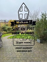 Akyol - sinterklaas raamsticker - welkom sint en piet - sinterklaas decoratie - sinterklaas versiering - raamsticker - feestdagen - vinyl - sint en piet - raamdecoratie - 55 centimeter hoog - 30 centimeter breed - zwart - stickervoorjou