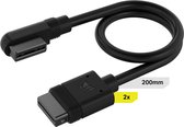Corsair iCUE LINK Slim Cable - 20cm 90° hoek - zwart