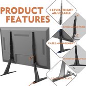 Universele tafel tv-staander tv-tafel tv-standaard kabelmanagement tv-beugel in hoogte verstelbaar televisiestand voor LCD LED 27 - 55 inch