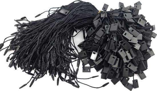 Prijs tag koord 200 stuks Zwart -Tag koord prijskaart bevestigen - Main Image