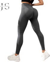 June Spring Sportlegging - Maat M/Medium - Kleur: Donkergrijs - Sportbroek voor Vrouwen - Accentueert de Billen - High-Waist - Dames Sportlegging - Fitness Legging - Yogapants - Hoge Kwaliteit Sportlegging