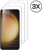 Podec Screenprotector geschikt voor Samsung Galaxy S23 - Gehard Beschermglas - Transparant en Krasbestendig - Tempered Glass Screen Cover - 3 Stuks