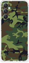 Smartphone hoesje Geschikt voor Samsung Galaxy A05s Anti-shock Hoesje met foto met transparante rand Camouflage