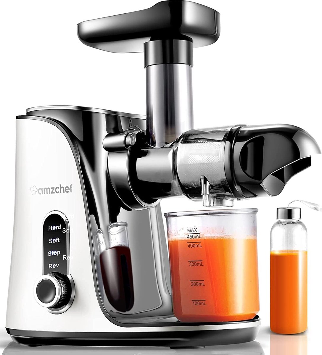 AmzChef Slow Juicer 2 Snelheden Hoge Sapopbrengst Wit