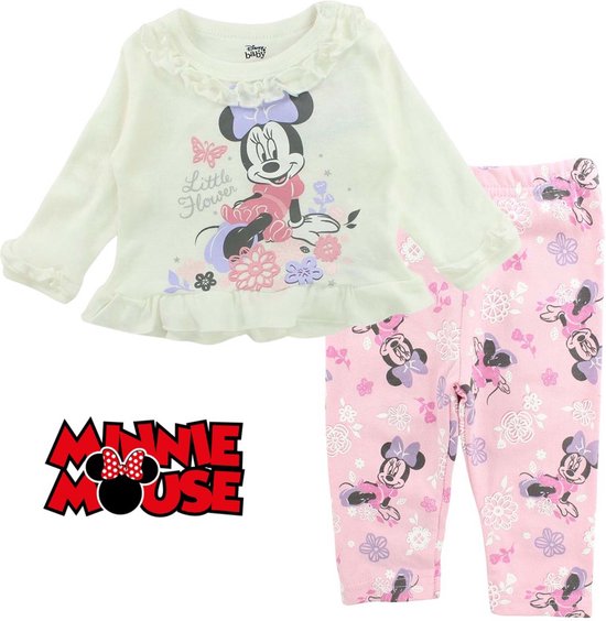 Disney Minney Mouse Baby Set - Off White / Roze - Maat 74 - 6-12 Maanden