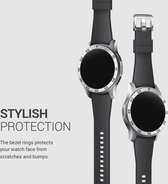 kwmobile Beschermende Ring geschikt voor Samsung Galaxy Watch (46mm) / Galaxy Gear S3 Frontier & Classic Fitness Tracker - Bezel Ring voor smartwatch - Beschermring voor smartwatch in zilver / zwart.