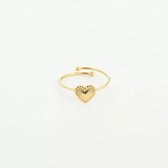 Ring Heart - Michelle Bijoux - Ring - One size - Stainless Steel - Goud