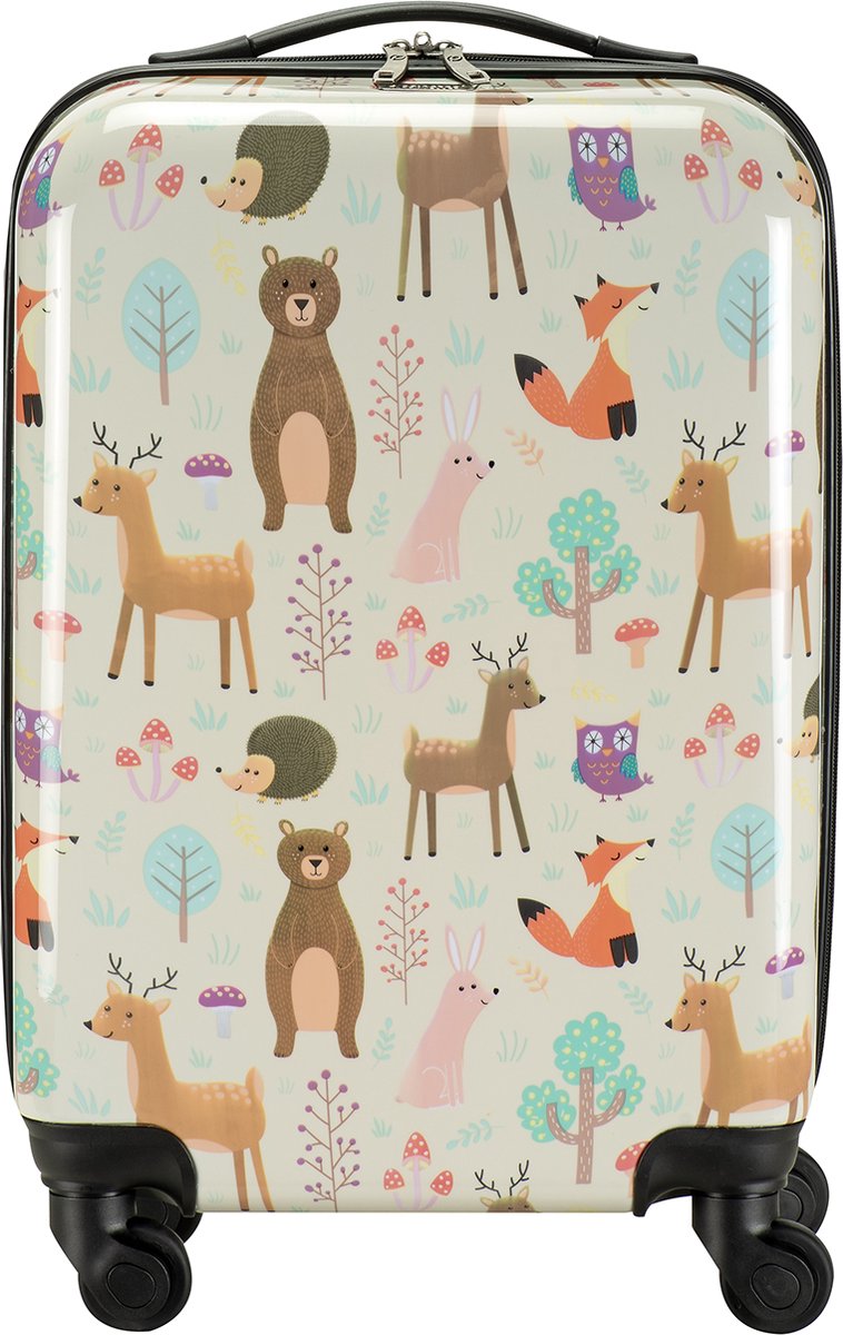 Handbagagekoffer Kids Collection Bosdieren Reiskoffer met Telescopische handgreep