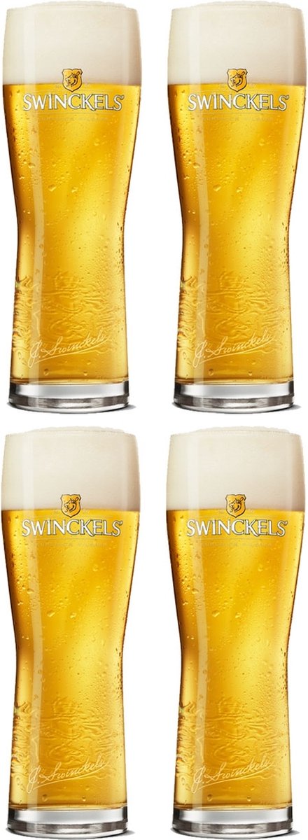 Swinckels Pilsglazen 25cl - Set van 4 Bierglazen - Perfecte Bierglas voor Pilsner Biergenot