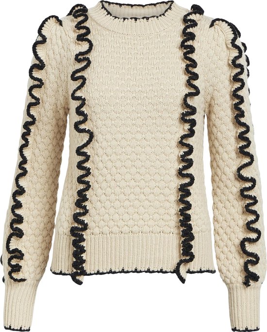 Object Objyaa L/s Knit Pullover 131 Truien & vesten Dames - Sweater - Hoodie - Vest- Beige - Maat L