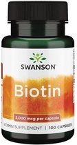 Swanson - Biotine - Vitamine voor haar, huid en nagels - 5000 mcg - 100 capsules