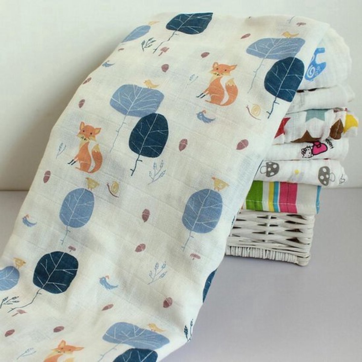 Goedkoopste Swaddle XL Hydrofiel doek omslagdoek 120x120 cm - katoen - Vos