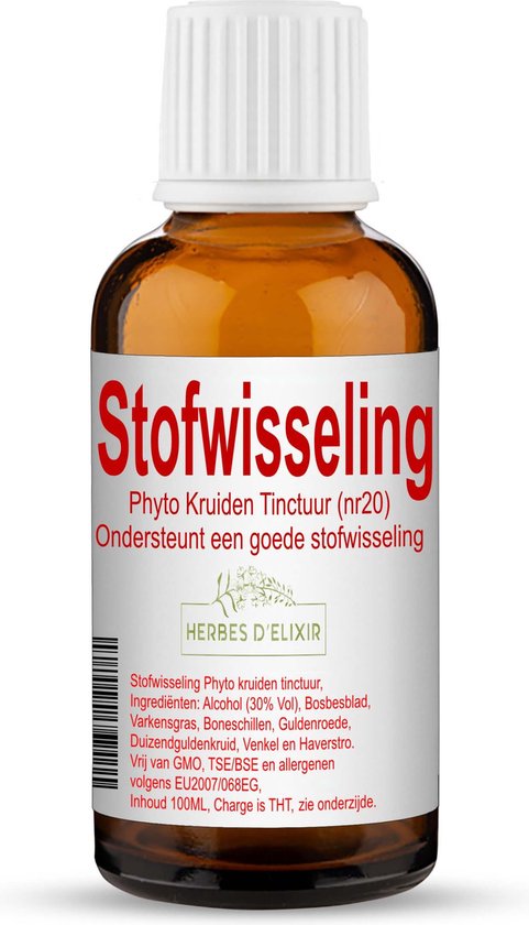 Foto: Herbes d elixir stofwisseling tinctuur 100 ml 1 stuk ondersteunt gezonde spijsvertering