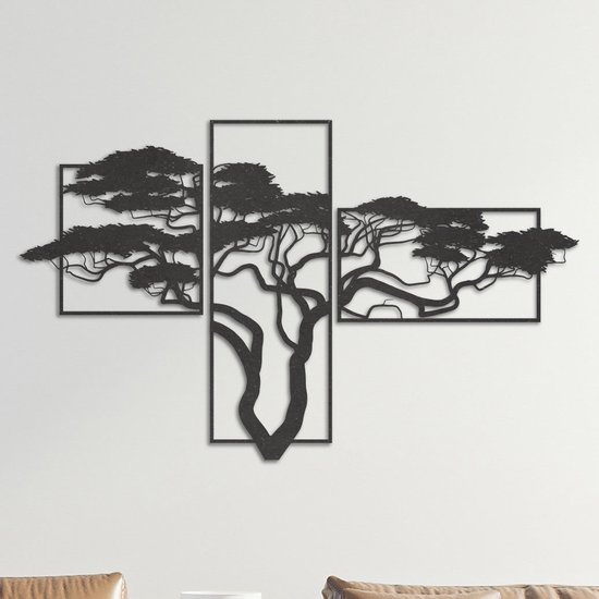 Wanddecoratie | Acaciaboom 3-luik - XL (100x167cm)