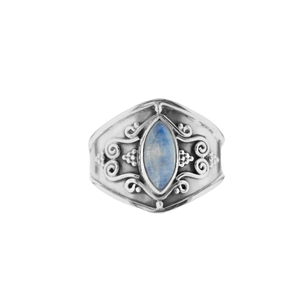 Jewelryz | Hiral | Ring 925 zilver met edelsteen maansteen | 17.00 mm / maat 53