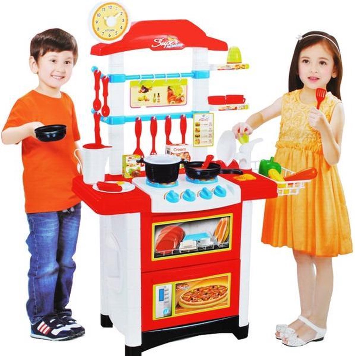 XL Speelkeuken Set Met Accessoires - Speelgoed Keuken Keukenspullen -  Kinder Keukenset... | bol.com