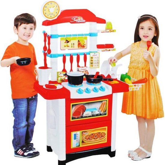 Giet band Hangen XL Speelkeuken Set Met Accessoires - Speelgoed Keuken Keukenspullen - Kinder  Keukenset... | bol.com