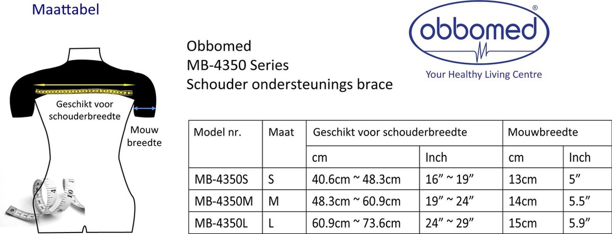 Goedkoopste Schouder bandage voor extra schouder en rug ondersteuning en betere houding - maat L - ObboMed MB-4350L
