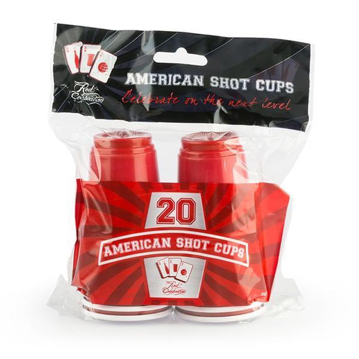 Original Red Shot Cups 20 pcs | American Shots 4cl Red | Beer Pong | Premium Quality Shooters | Reusable Plastic Cups | Dishwasher Safe | OriginalCup