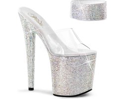 Pleaser - BEJEWELED-812RS Sandaal met enkelband, Paaldans schoenen - Paaldans schoenen - 42 Shoes - Zwart