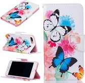 Apple Iphone 7 Plus / 8 Plus Bookcase hoesje vlinders/bloemen