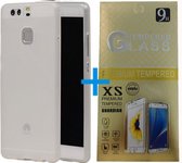 BestCases.nl Wit TPU silicoon back cover case hoesje met tempered glass screen protector voor Huawei Y560 / Y5