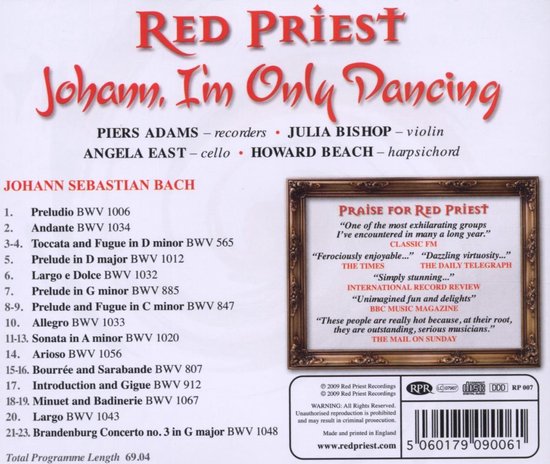 Red Priest - Johann, I'm Only Dancing, Masterwor (CD)