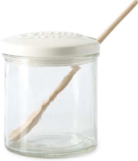 Rivièra Maison Deanstreet Storage Jar Voorraadpot Wit Glas bol