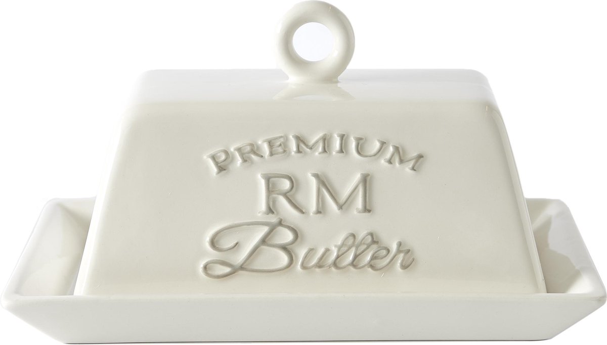 kans voor de hand liggend Bulk Riviera Maison - Premium RM Butter Dish - Wit - Botervloot - Porselein |  bol.com