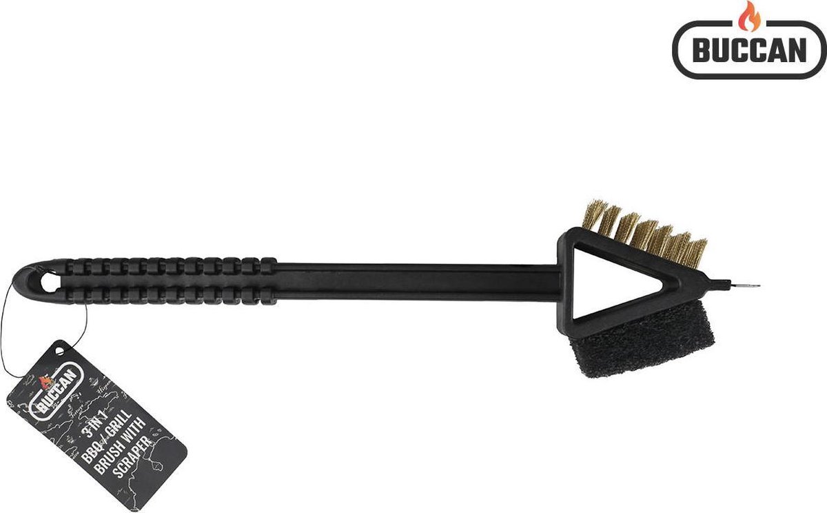 Buccan 3-in-1 Barbecue Brush - Black