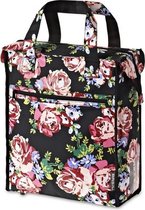 Basil Blossom Roses Shopper - Fietstas - 19 l - Zwart