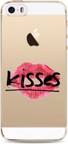 Apple Iphone 5 / 5S / SE2016 transparant siliconen hoesje - Kisses
