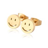 Montebello Oorbellen Smiley Gold - 316L Staal PVD - ∅9mm