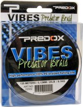 Predox Vibes Braid - Vislijn - Gevlochten vislijn - Diameter 0.18mm - Lengte 135m - Trekkracht 13.6 kg - Kleur Grijs en Groen - Roofvis