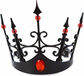 Halloween - Zwart kroontje met rode stenen voor dames