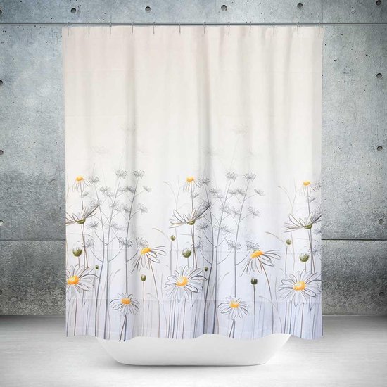 Roomture - douchegordijn - Flowers - 120 x 200 | bol.com