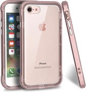 Luxe Bumper Back cover voor Apple iPhone 7 - iPhone 8 - Roze - Transparant - Shockproof