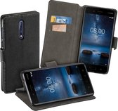 MP Case zwart book case style voor Nokia 8 wallet case