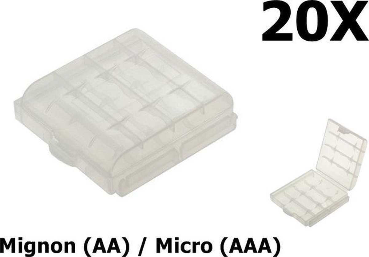 20 Stuks - Transportbox Batterijen Mignon (AA) / Micro (AAA)