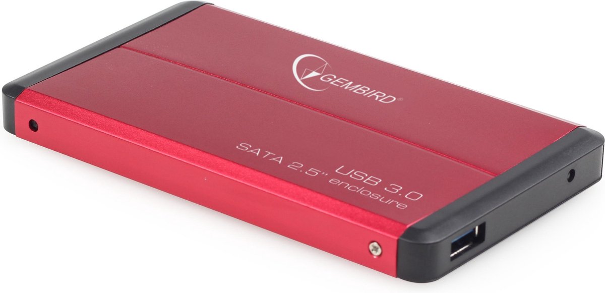 Gembird EE2-U3S-2-R - Harddiskbehuizing, 2.5 inch SATA, USB 3.0