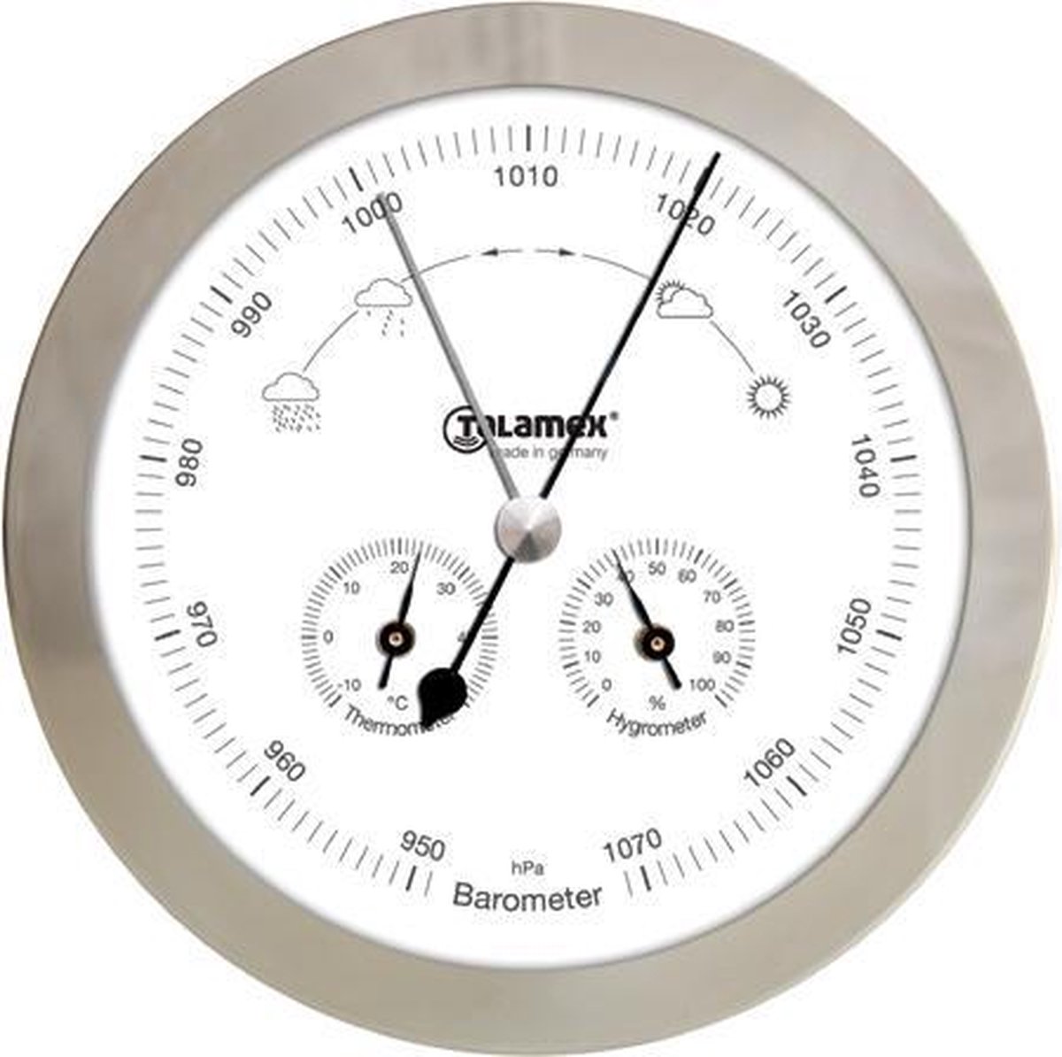 Talamex weerstation / Baro-/Thermo-/Hygrometer RVS 160MM