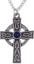 St Petroc cross necklet - lapis lazuli (XN43L)