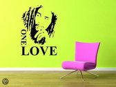 Muursticker One Love M zwart Bob Marley