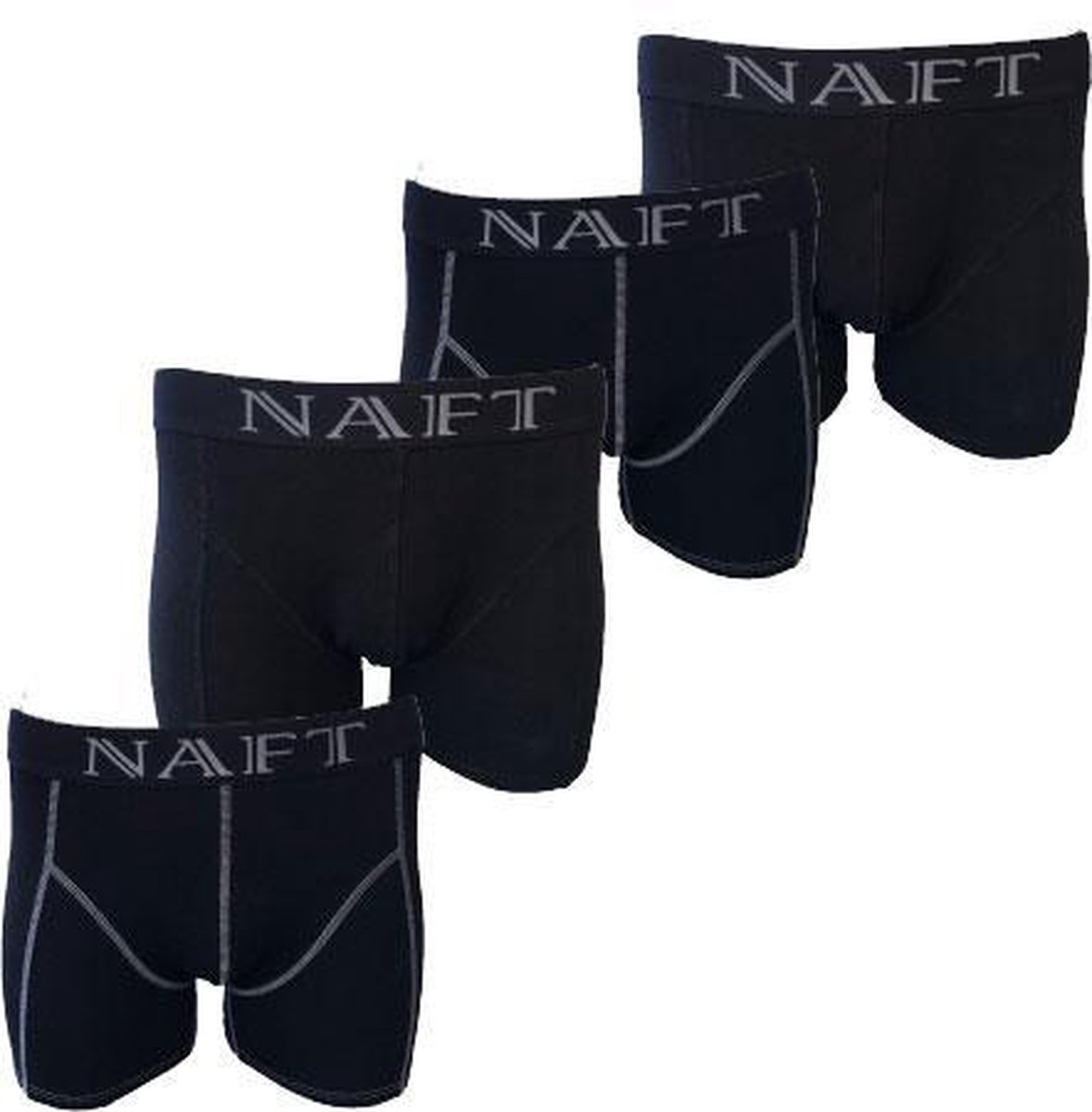 4 stuks katoenen NAFT zwarte boxershorts maat L | bol.com