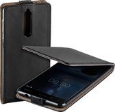 MP Case zwart eco lederen flip case voor Nokia 8 flip cover