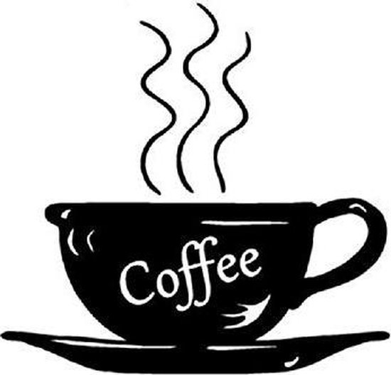 Mooie muursticker met koffie kopje | bol.com