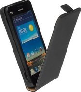 LELYCASE Lederen Flip Case Cover Cover Huawei Ascend G510 Zwart